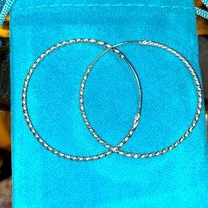 Silver Hoop Sterling Silver Earrings 40mm